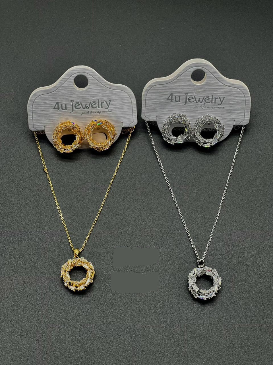 4u Jewelry - Cubic Zirconia Pendant & Earring Sets