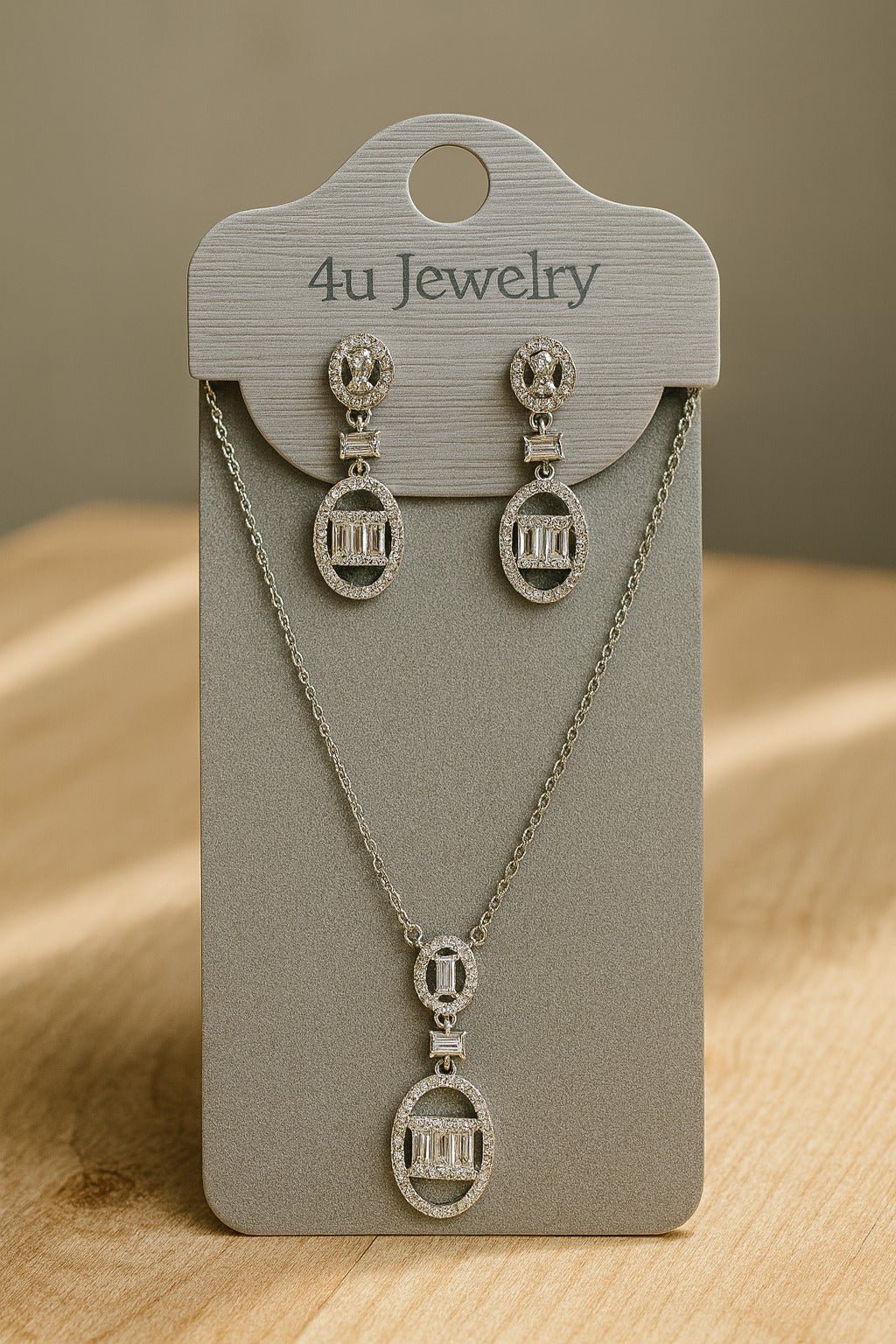 4u Jewelry - Cubic Zirconia Pendant & Earring Sets