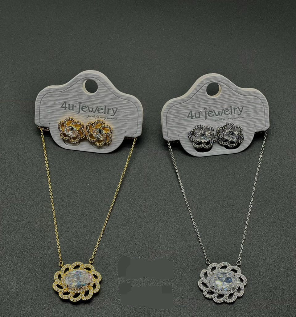 4u Jewelry - Cubic Zirconia Pendant & Earring Sets