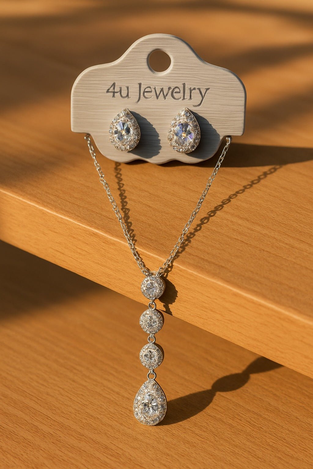 4u Jewelry - Cubic Zirconia Pendant & Earring Sets