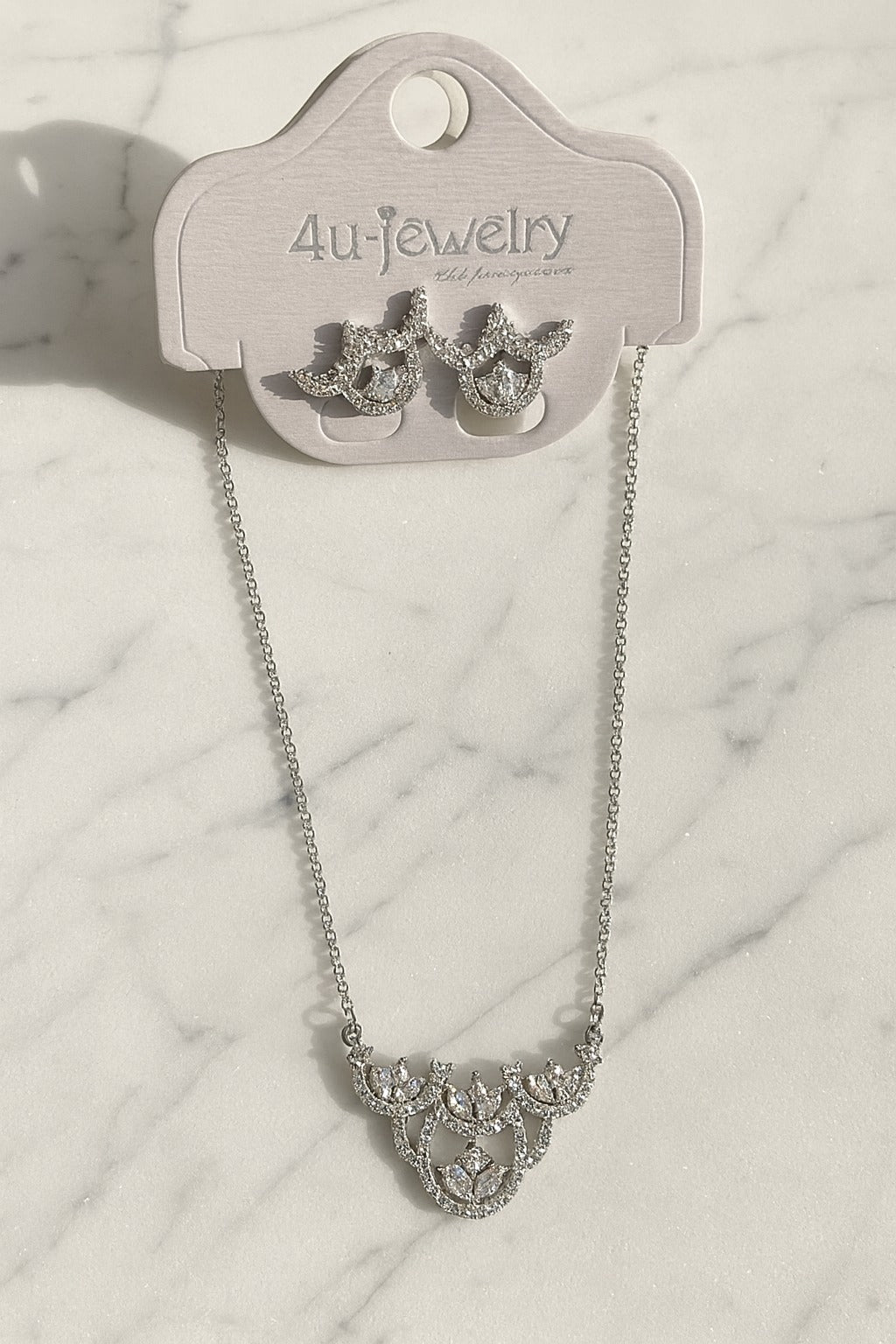 4u Jewelry - Cubic Zirconia Pendant & Earring Sets