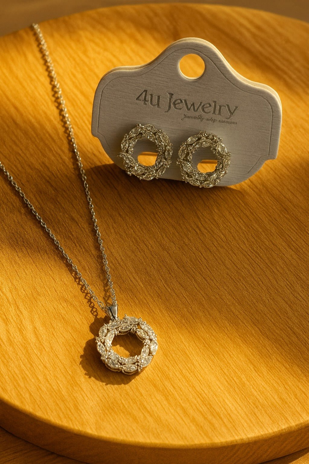 4u Jewelry - Cubic Zirconia Pendant & Earring Sets