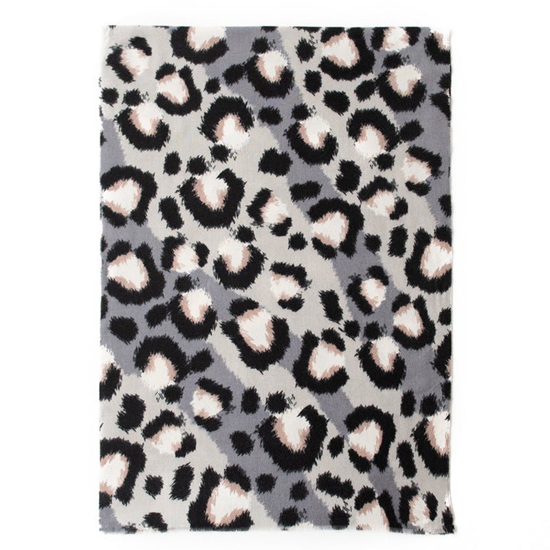 Cashmere-like Leopard Print Scarf Shawl Fashion All-matching
