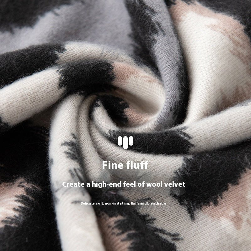 Cashmere-like Leopard Print Scarf Shawl Fashion All-matching