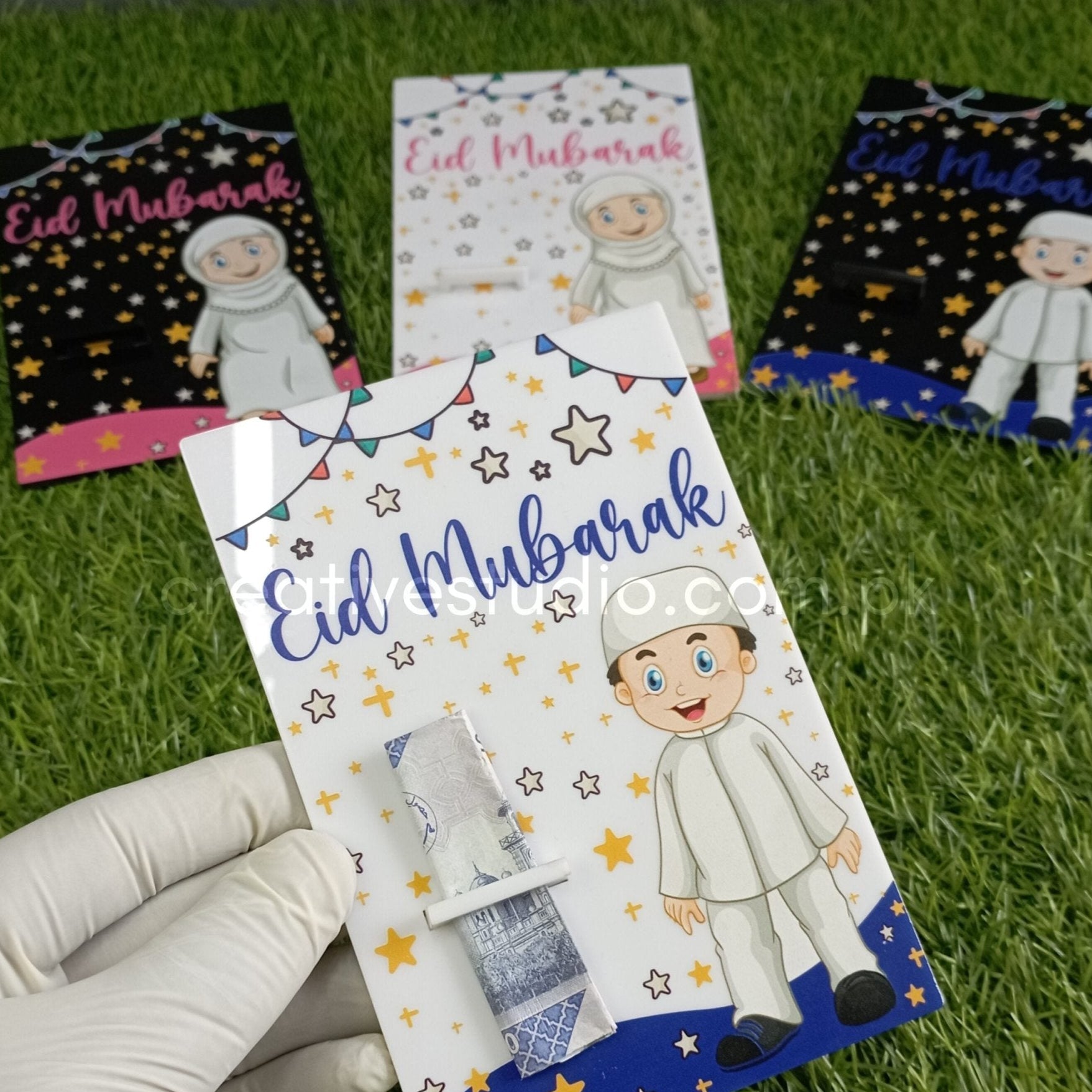 Celebrate Eid with Joy: Colorful Acrylic Eidi Envelopes for Kids – BOY