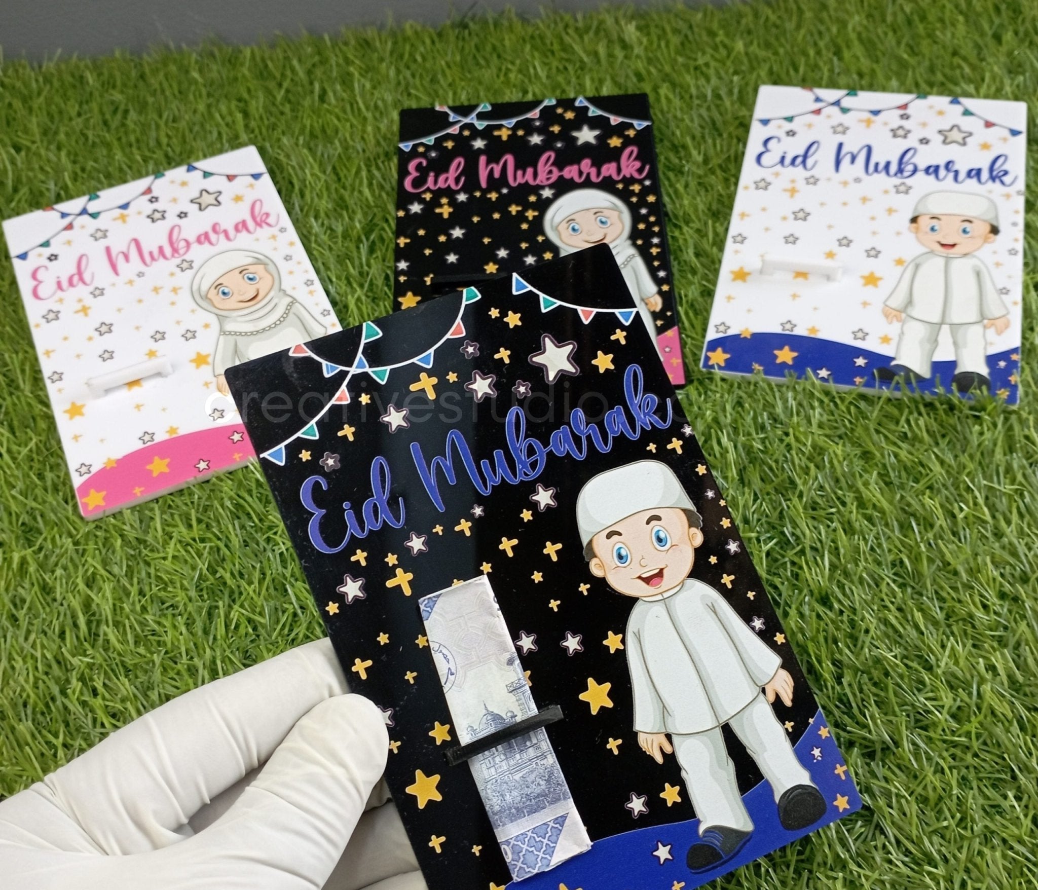 Celebrate Eid with Joy: Colorful Acrylic Eidi Envelopes for Kids – BOY